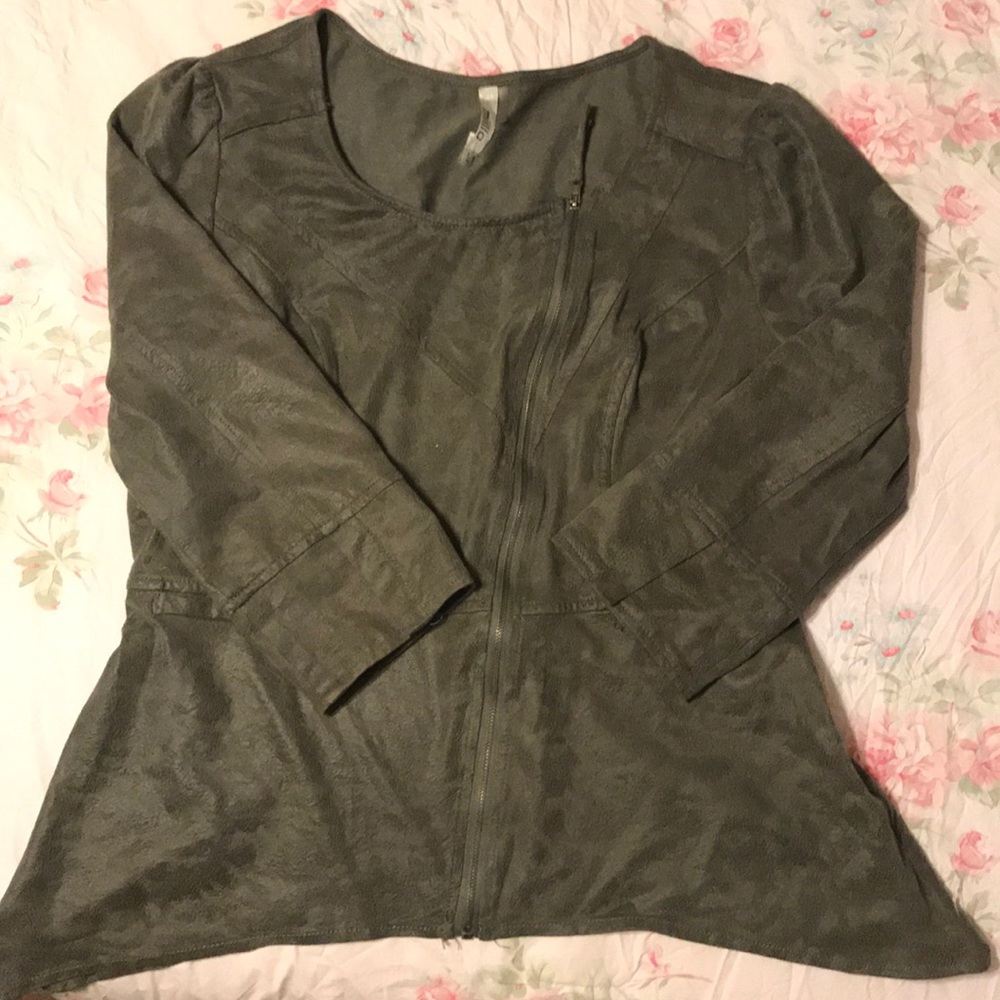 Cute Faux Suede leather Jacket Large